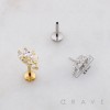 CRESCENT TRIPLE CZ MARQUISE SPIKED MULTI CZ THREADLESS (PUSH IN) 316L SURGICAL STEEL LABRET SET
